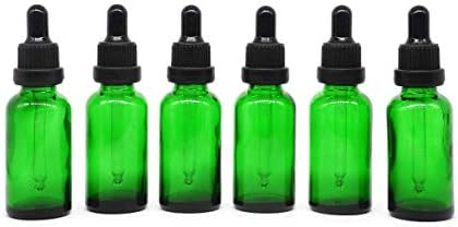 בקבוק טפטפת זכוכית של Yizhao 1oz, בקבוקי תמיסת זכוכית ירוקים 30 מל עם [טפטפת עיניים זכוכית], לשמנים אתרים,